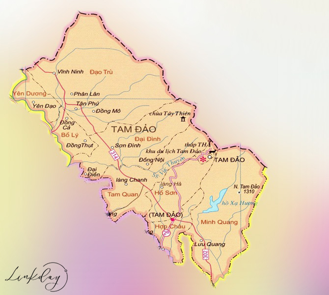 Bản đồ hành chính huyện Tam Đảo