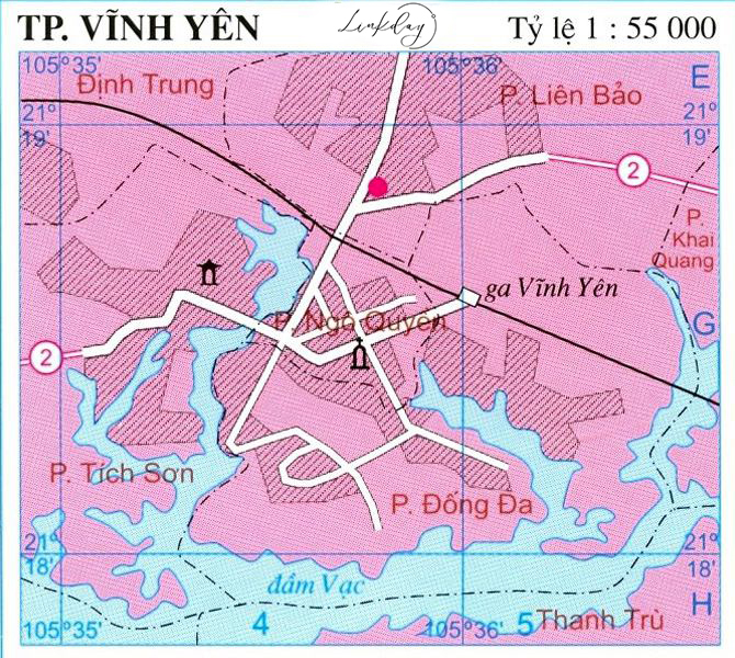 Bản đồ hành chính thành phố Vĩnh Yên